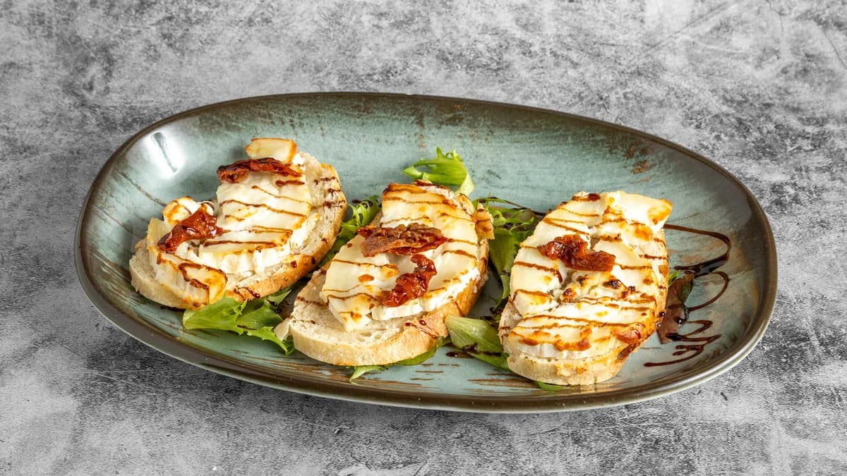 Prime Fire goat's cheese bruschetta