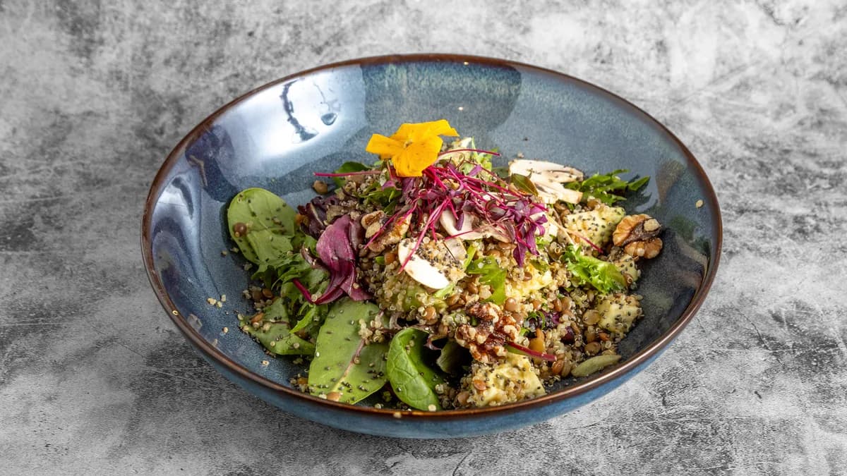 Prime Fire healthy quinoa and lentil salad